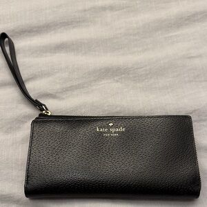 Kate Spade Black Leather Wristlet
